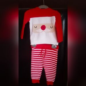 New Carters Santa Sweatsuit & Hat  Baby 3-6 Months 3 pieces Matching Set